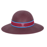 Burgundy Straw Hat