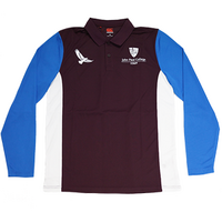 JPC Long Sleeve Staff Polo (Burgundy and Blue)